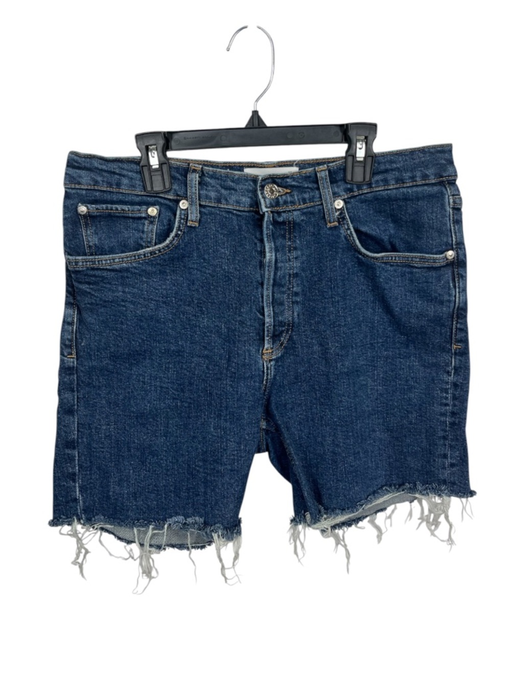 MNG Jeans Women’s Distressed MAR Blue Denim Shorts, Size 8